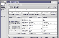 A sample invoice layout in FileMaker